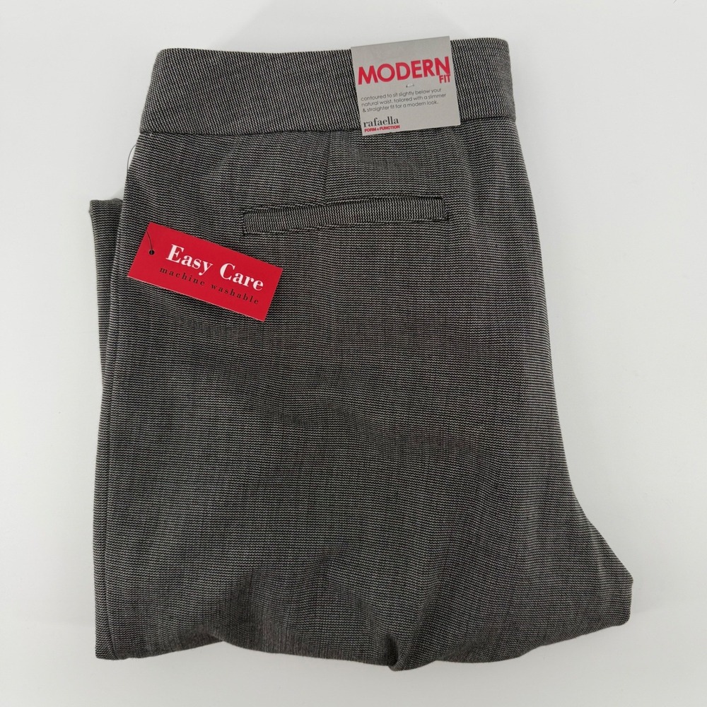 Rafaella Modern Fit Grey Dress Pants Womens 12 Straight Leg‎ Easy Care Stretch